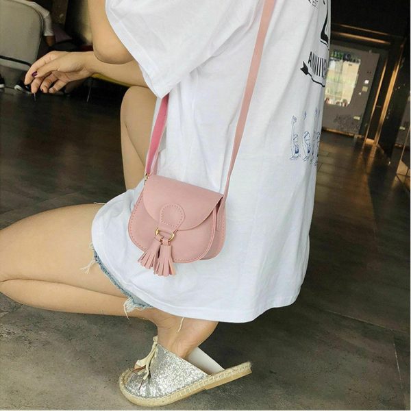 Girl's Mini Shoulder Bag with Tassels - Image 5